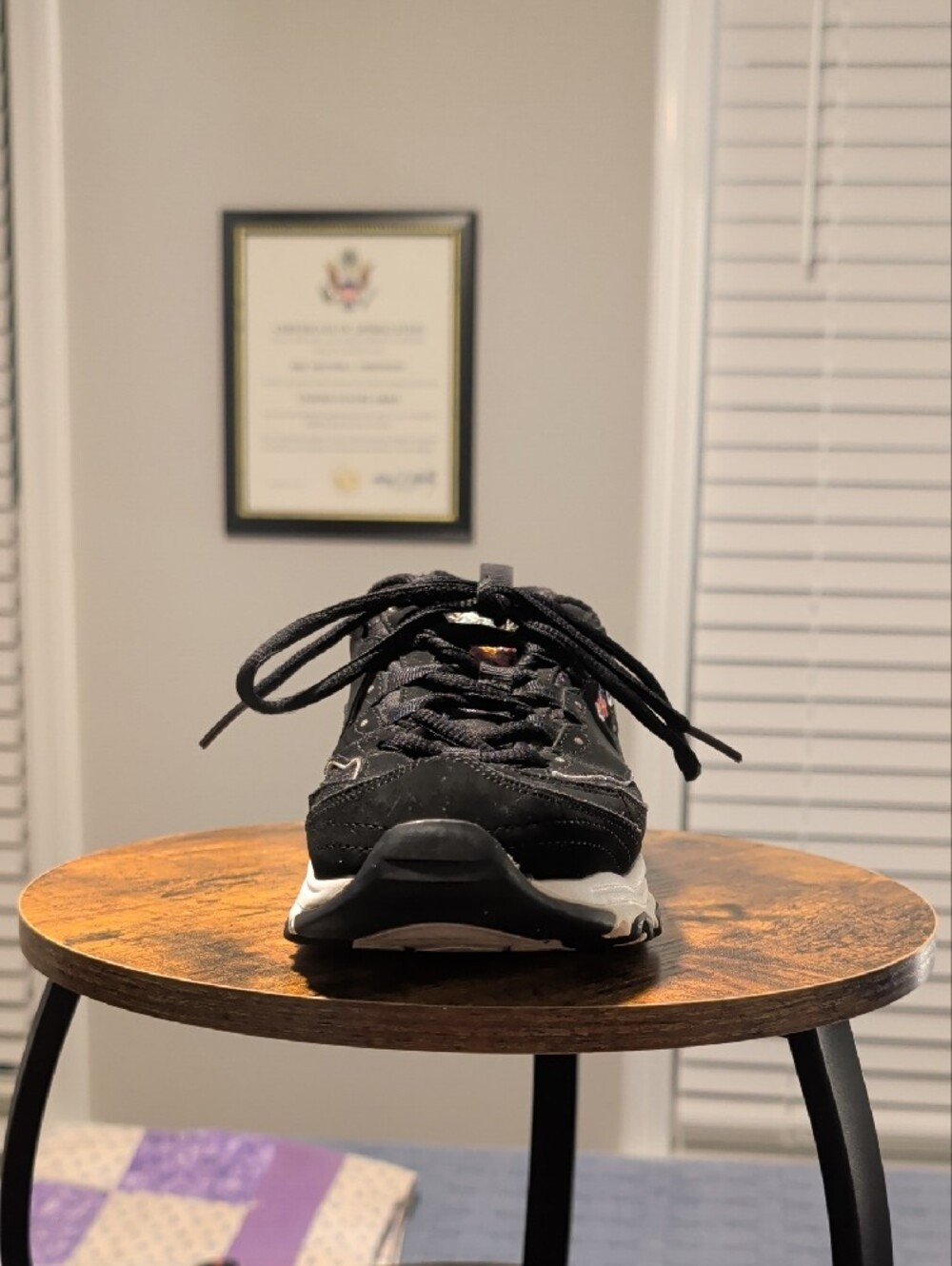 Skechers Black Floral Accent Lace-Up Walk Sneaker - Picture 2 of 11